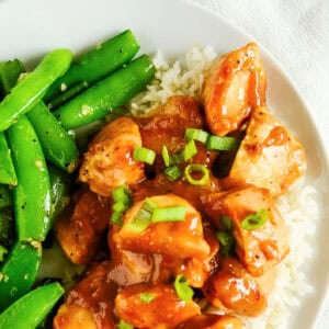 peanut butter chicken recipe collage