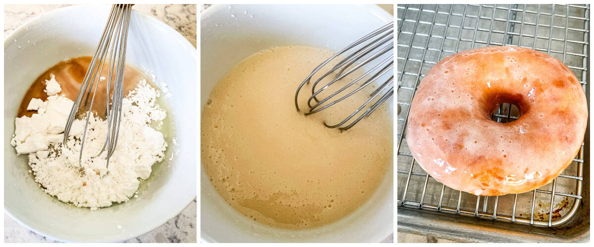 process shots - vanilla glaze for potato donut recipe