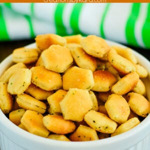 spicy oyster crackers recipe collage