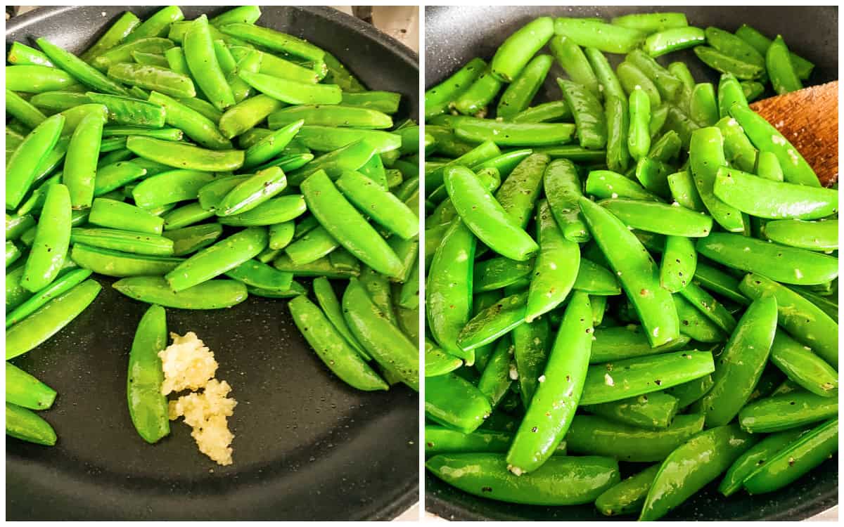 how to saute sugar snap peas with garlic