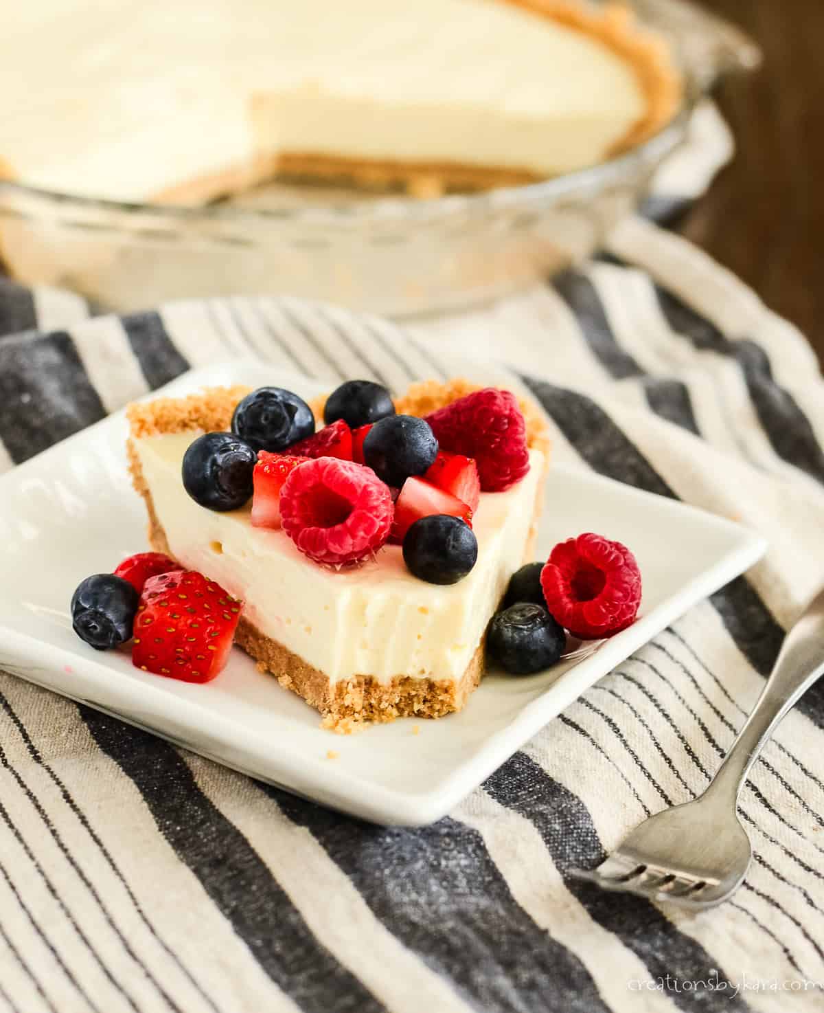 slice of cheesecake with a bite taken out of it