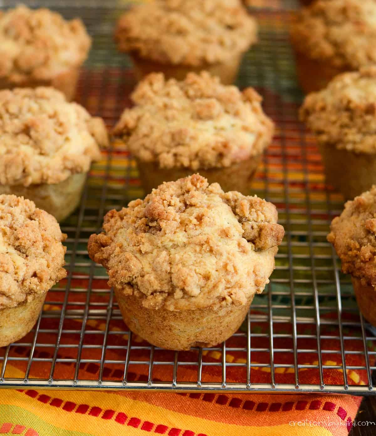 pear muffins cooling on a wire rack