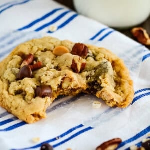 copycat magnolia silo cookie with a bite taken out of it