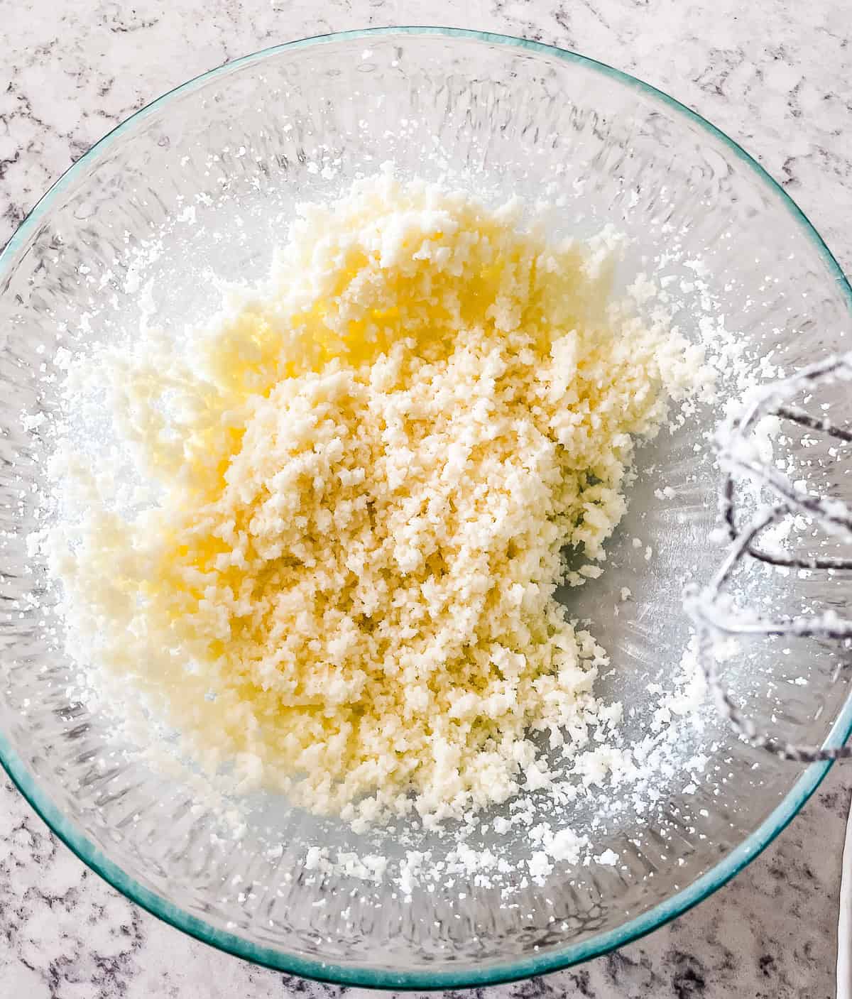creamed butter and sugar