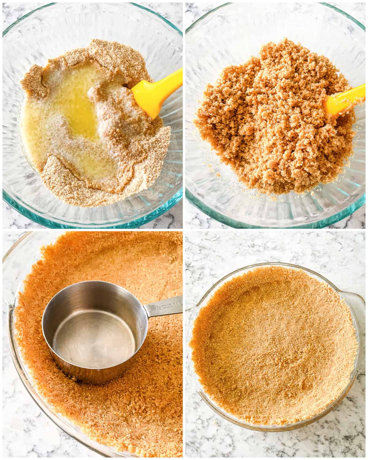 process shots - making graham cracker crust