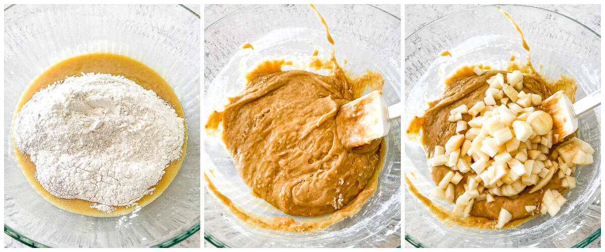 process shots- batter for pear muffins recipe