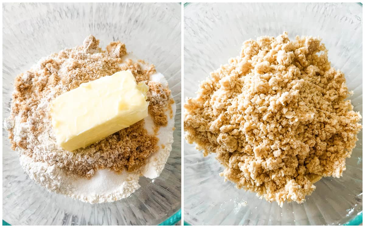 process shots- oat crumble topping for fruit crisp