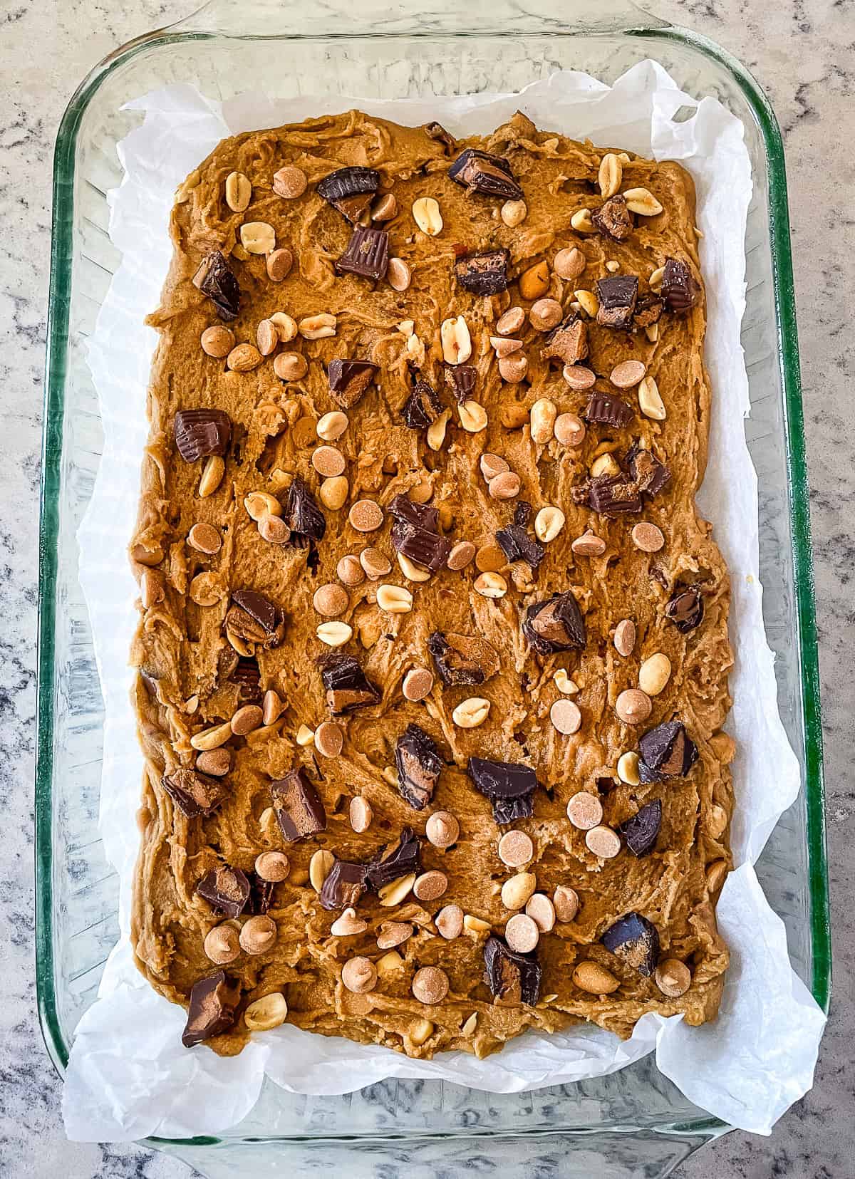pan of blondie batter