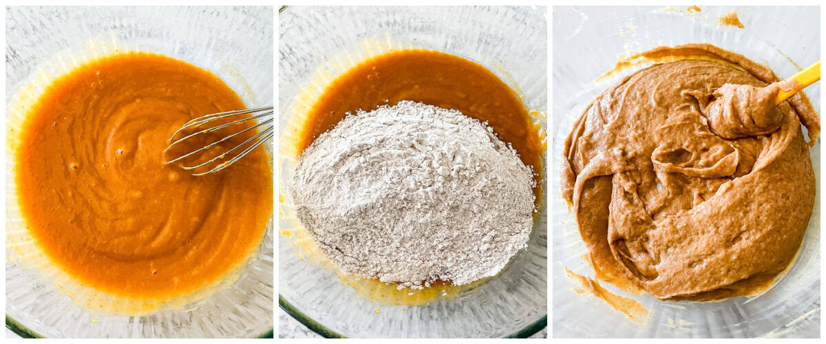 process shots - batter for starbucks pumpkin bread copycat recipe